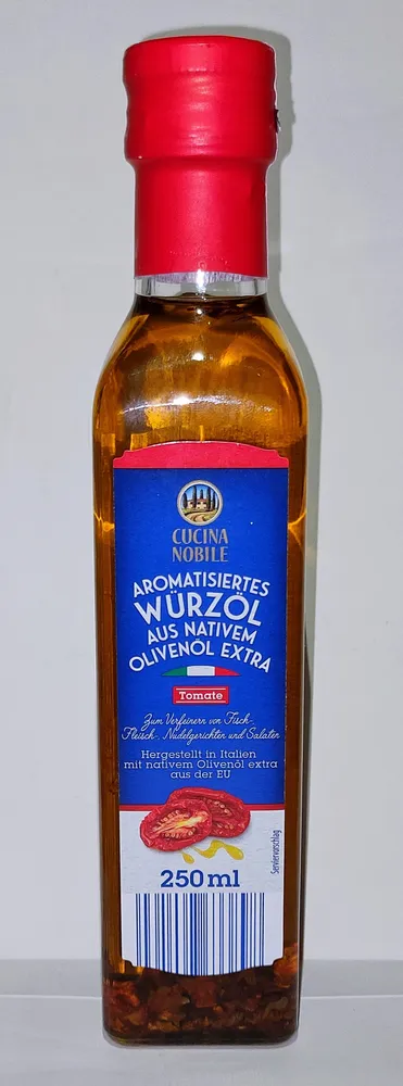Aromatisiertes Würzöl aus nativem Olivenöl Extra - Tomate