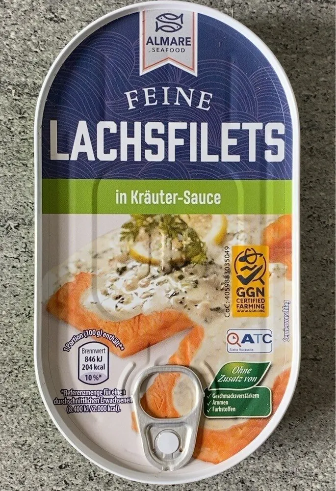 Feine Lachsfilets in kräuter Sauce