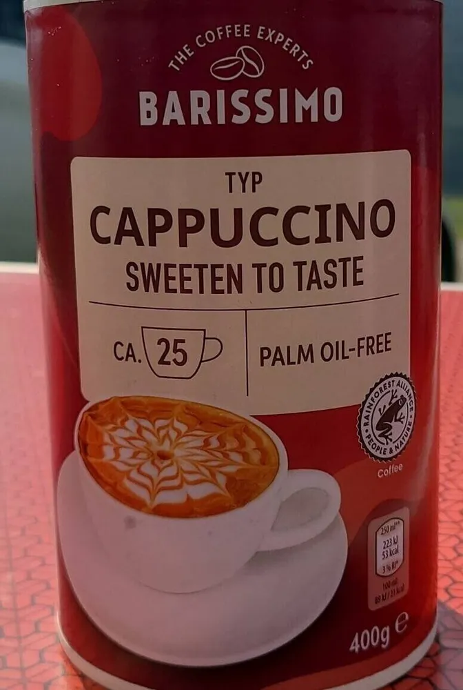Cappuccino sweeten to taste