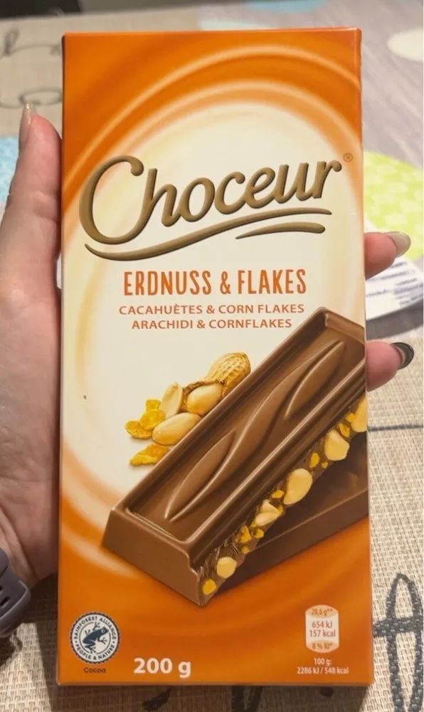 Chocolat cacahuètes et corn flakes