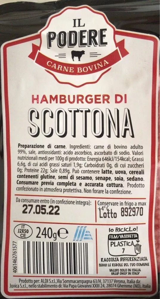 Hamburger di scottona
