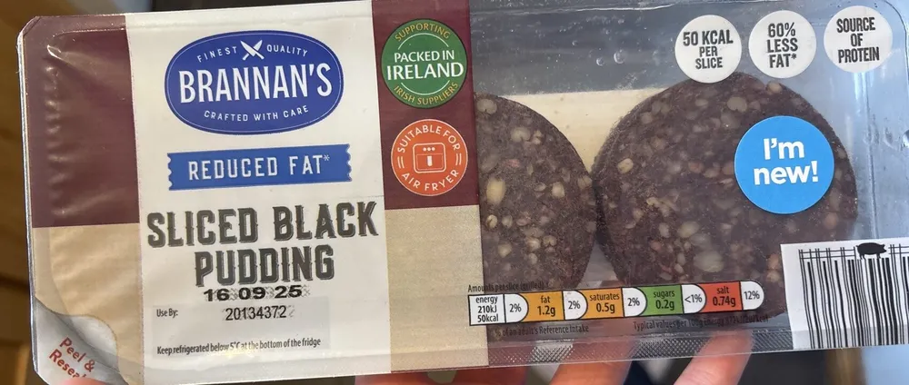 sliced black pudding