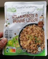 ALDI GUT BIO REIS Express Vollkornreis & Braune Linsen 250g 1.49€ 1kg 5.96€