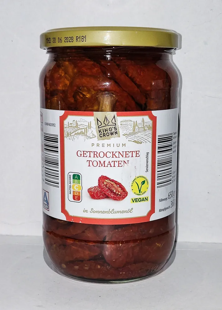 Getrocknete Tomaten in Sonnenblumenöl