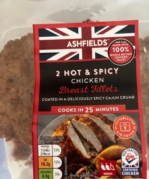 2 Hot & Spicy Chicken Breast fillets
