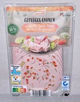 Geflügellyoner mit Karotte, Lauch, Rapsöl & Kartoffelgranulat