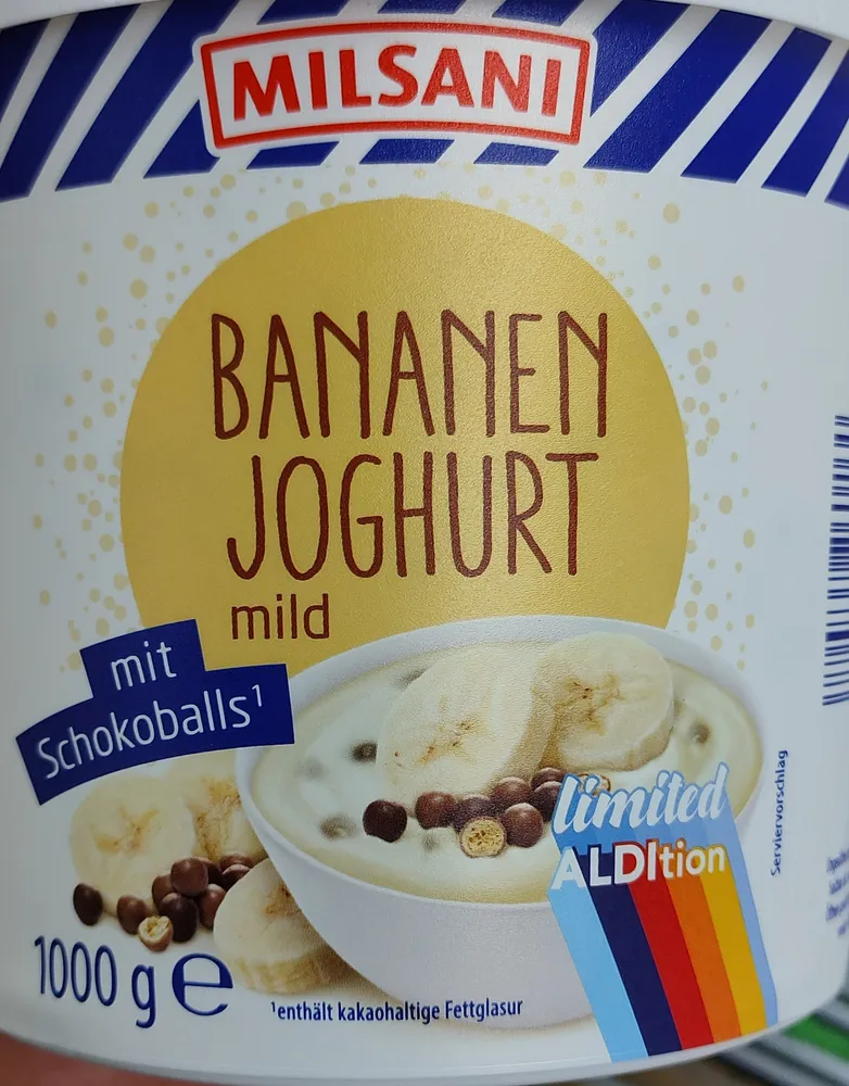 Bananenjoghurt mild mit Schokoballs