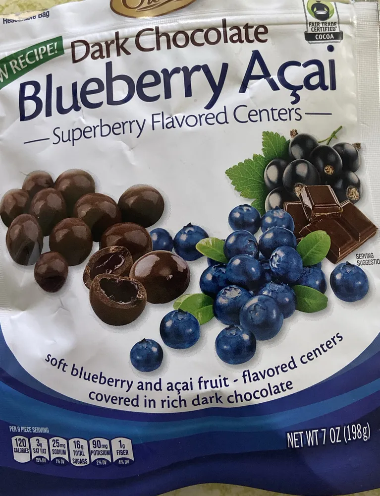 Dark Chocolate Blueberry Açaí Superberry Flavored Centers