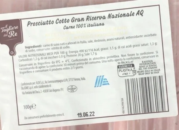 Prosciutto Cotto Gran Riserva Nazionale AQ