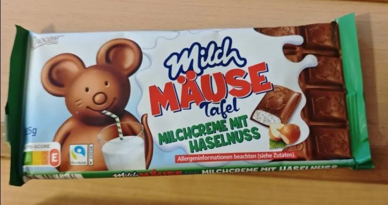 Milchmäuse Tafel Haselnuss