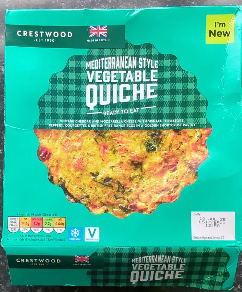 Mediterranean Style Vegetable Quiche