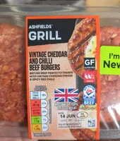 Vintage Cheddar And Chilli Beef Burgers
