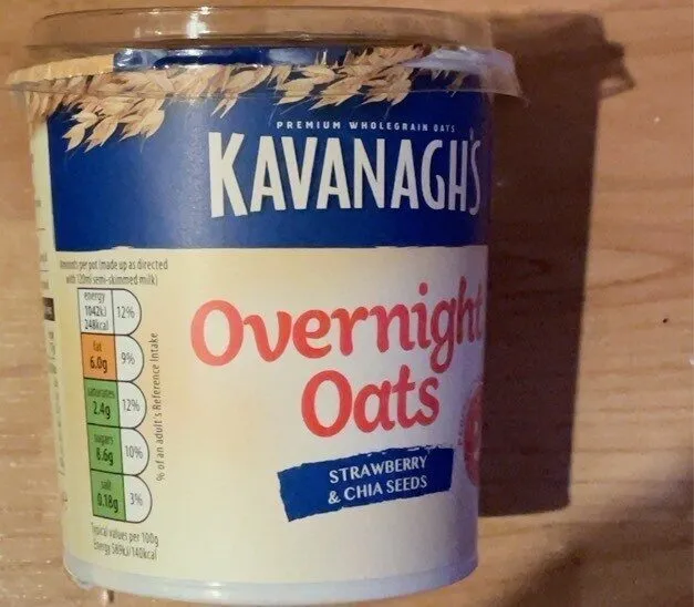 Overnight oats strawberry and chia seeds