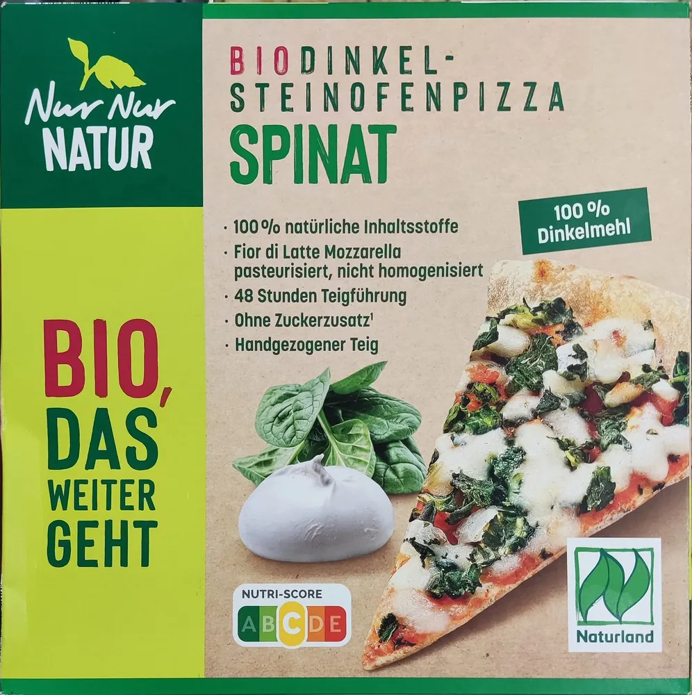 Bio-Dinkel-Steinofenpizza - Spinat