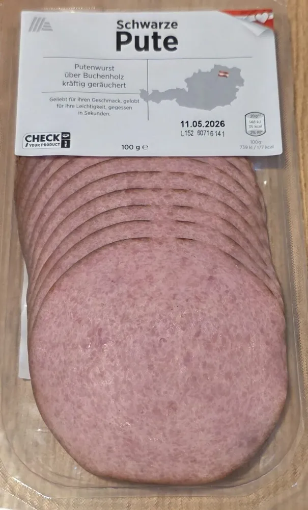 Schwarze pute putenwurst