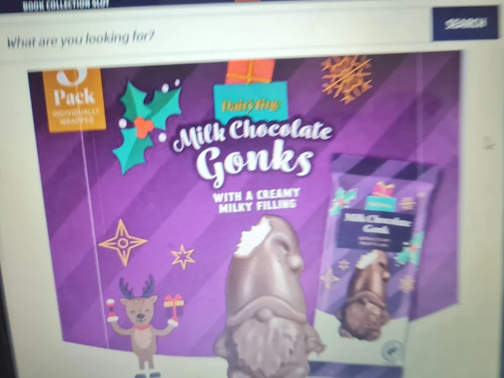 Milk chocolate gonks with creamy filling