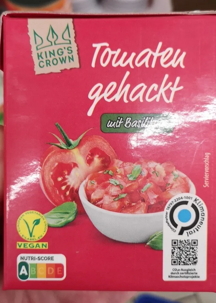 Tomaten gehackt mit Basilikum