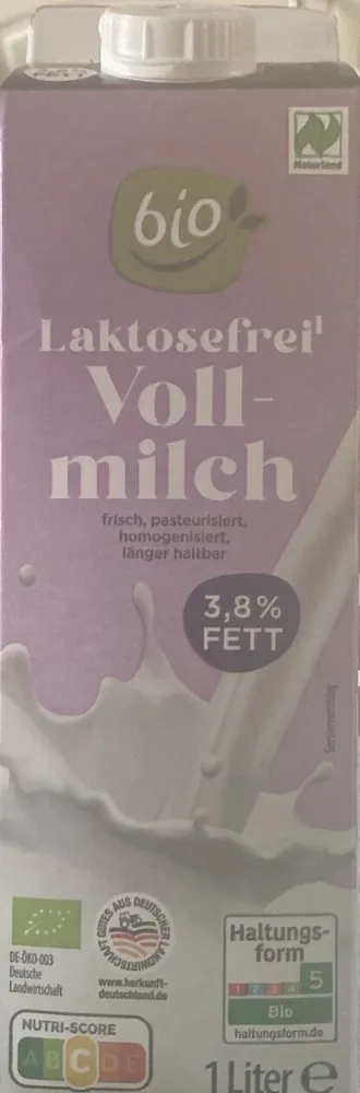 Laktosefreie Bio-Vollmilch 3,8 % Fett