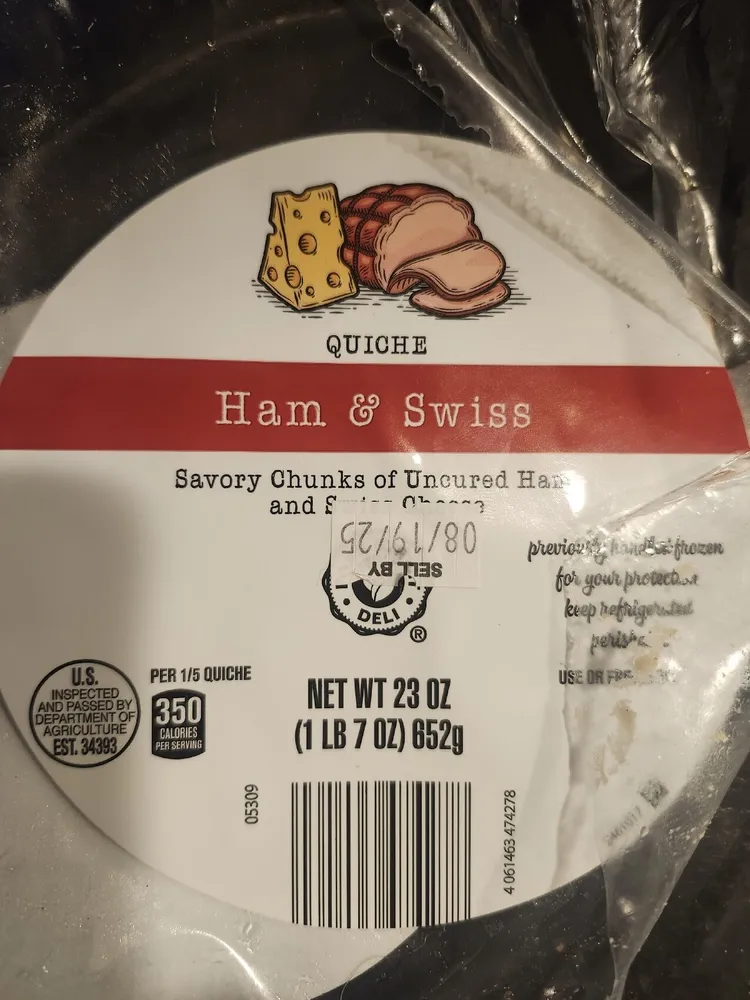 Uncured Ham & Swiss Quiche