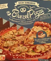 Brezel-Pizza mit Weißwurst