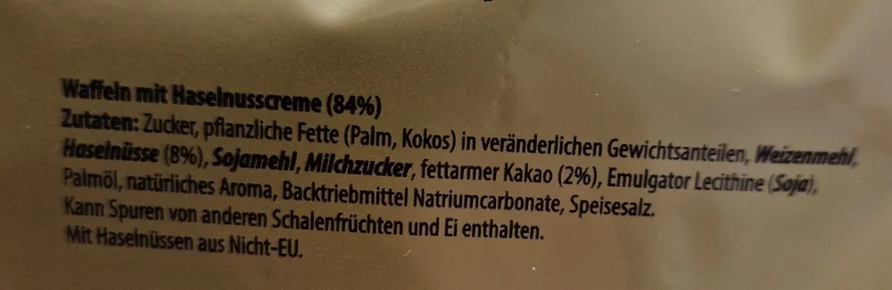Waffelecken Haselnuss