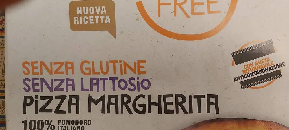 PIZZA MARGHERITA SURGELATA SENZA GLUTINE E SENZA LATTOSIO