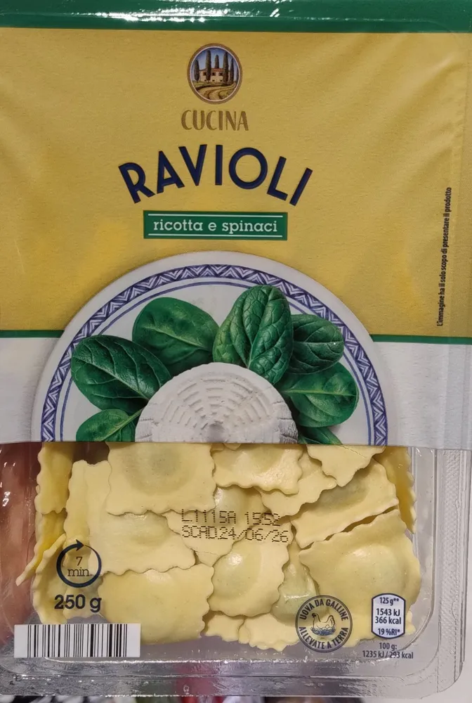 ravioli ricotta e spinaci