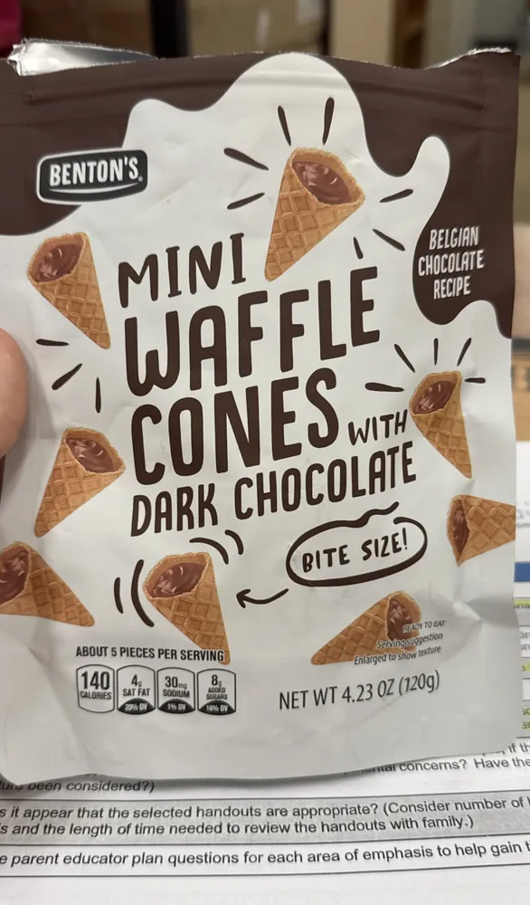 Mini Waffle Cones with Dark Chocolate