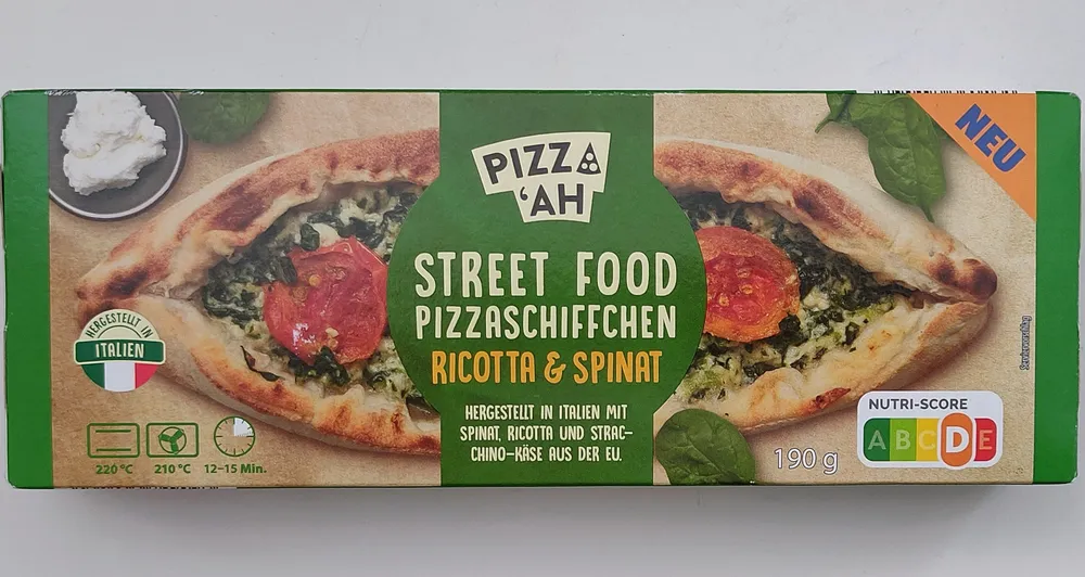 Streetfood Pizzaschiffchen - Ricotta & Spinat