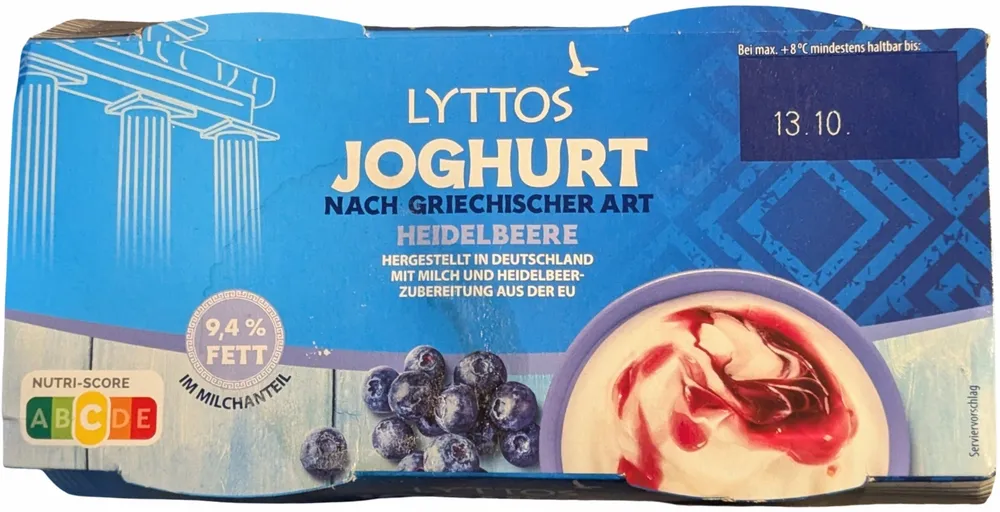 Joghurt Griechischer Art Heidelbeere