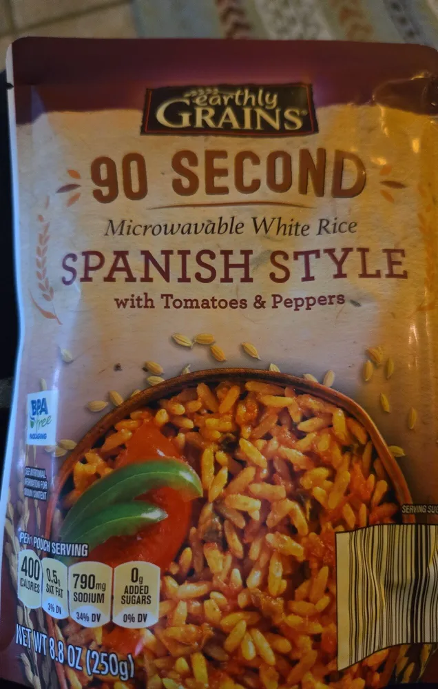 Microwavable White Rice Spanish Style