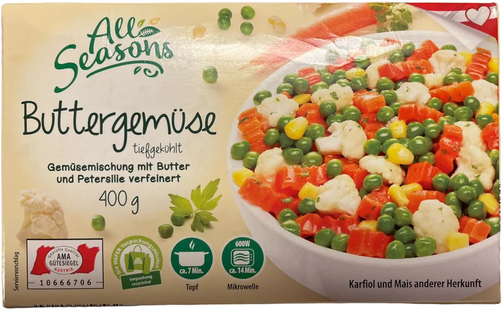 Buttergemüse tiefgekühlt