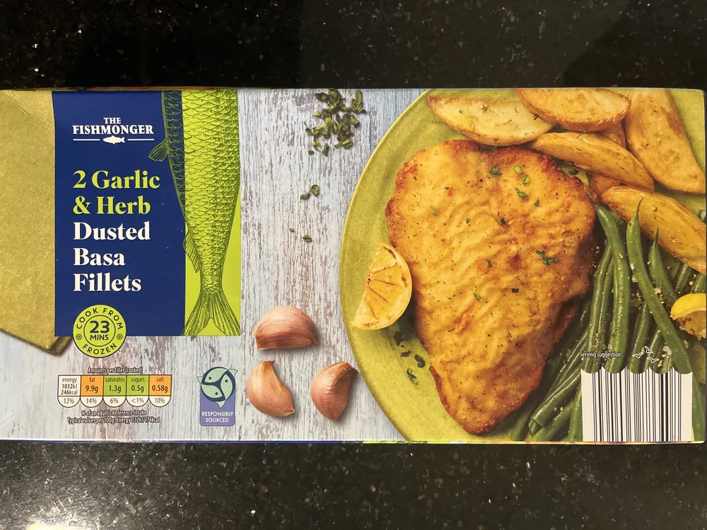 2 Garlic & Herb Dusted Basa Fillets