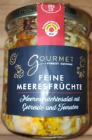 Meeresfrüchte-Salat mit Getreide & Tomaten in Sonnenblumenöl