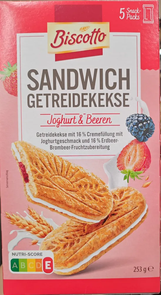 Sandwich-Getreidekekse - Joghurt & Beeren