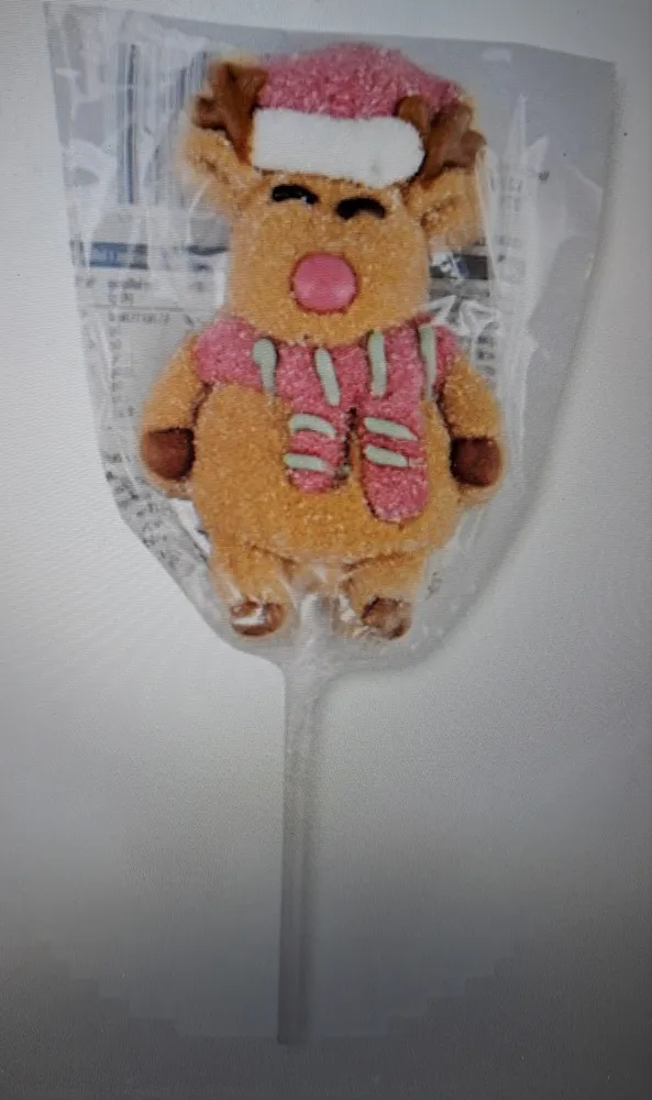 Strawberry Flavour Reindeer Marshmallow Lolly