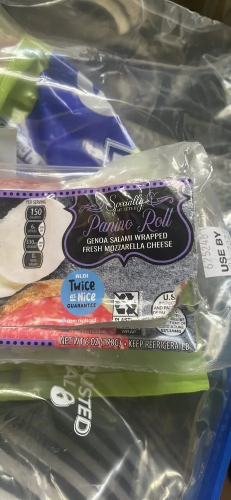 Panino Roll Genoa Salami Wrapped Fresh Mozzarella Cheese
