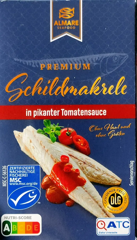 Premium-Schildmakrele in pikanter Tomatensauce