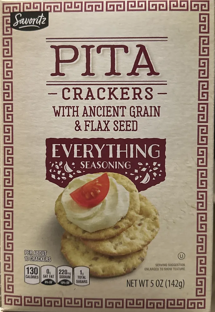 Pita Crackers With Ancient Grain & Flax Seed Everthing Seasoning