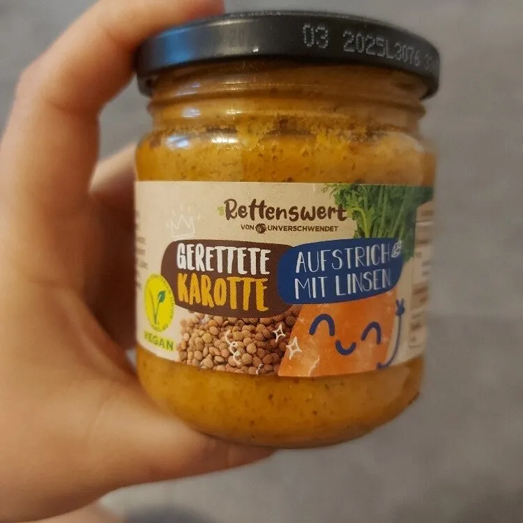 Gerettet Karotte Aufstrich mi Linsen