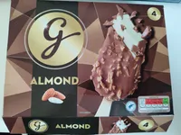 ALDI Bourbon Vanilla Flavoured Ice Cream Lollies Covered with Milk Chocolate and Chopped Almonds