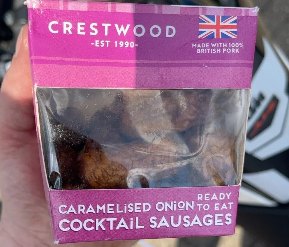 Caramelised onion cocktail sausages