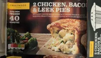 2 chicken and bacon pies