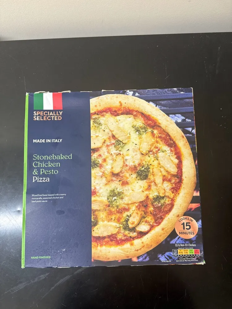 Stone baked Chicken and pesto pizza