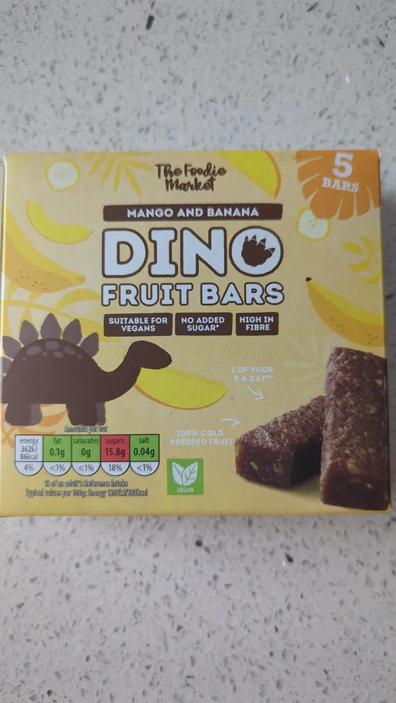 The Foodie Market. Mango and Banana Dino Fruit Bars