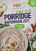 Porridge Hafermahlzeit Apfel-Zimt