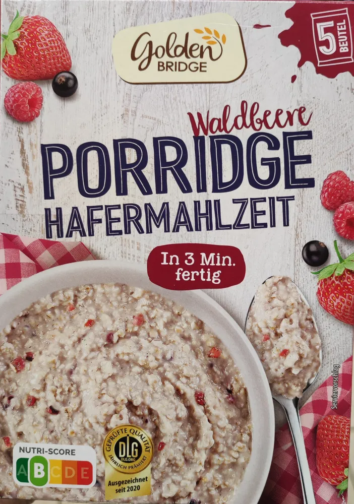 Porridge Hafermahlzeit Waldbeere