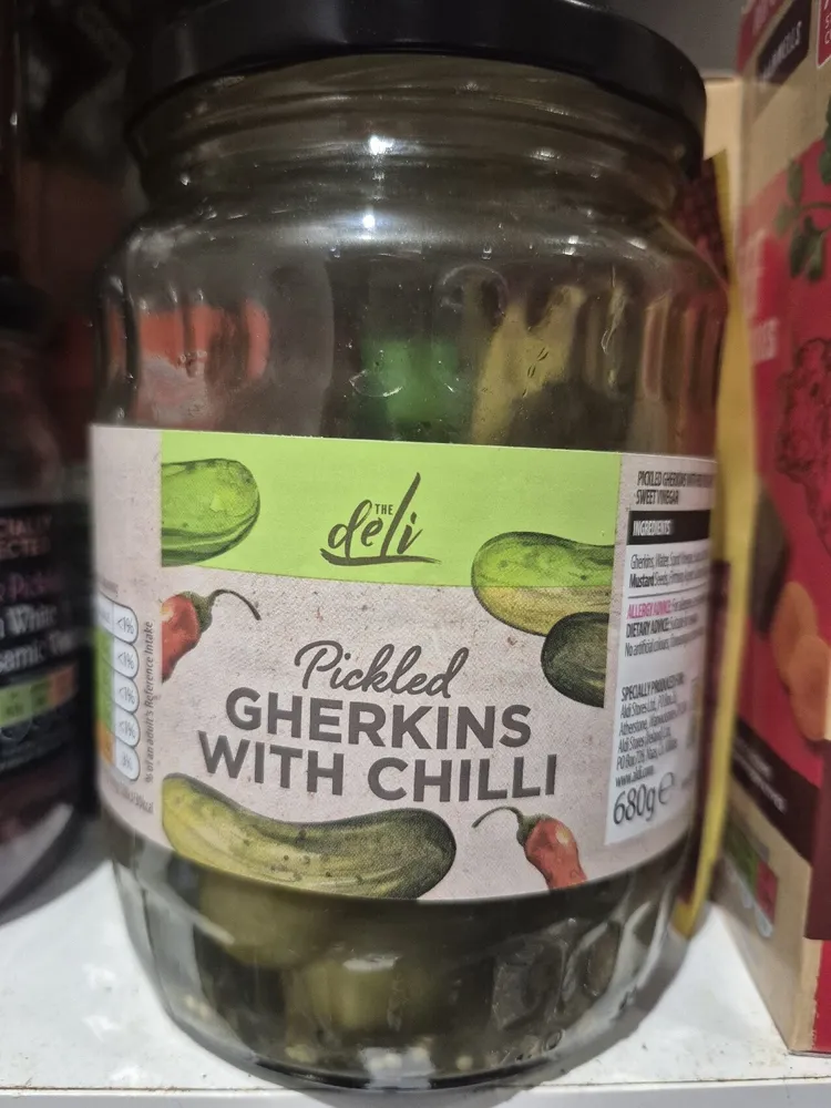 Pickled gherkins with chilli