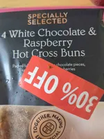 White Chocolate & Raspberry Hot Cross Buns