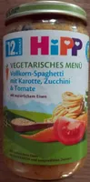 Vegetarisches Menü Vollkorn-Spaghetti mit Karotte, Zucchini & Tomate
